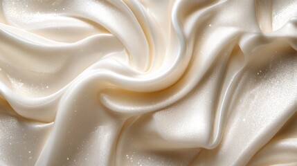 Obraz premium Swirling creamy lotion with a pearly sheen