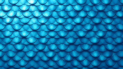 Fototapeta premium Mermaid tail seamless pattern. Fish skin texture. Tillable background for girl fabric, textile design, wrapping paper, swimwear or wallpaper. Blue mermaid tail background with fish scale underwater