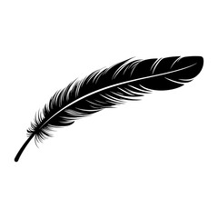 Feather silhouette illustration black vector