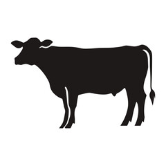 Dairy cow silhouette illustration livestock animal vector