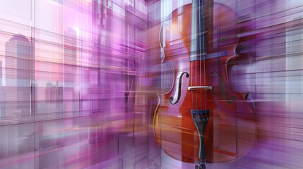 Collage of musical instruments, notes and album covers, bright colors and dynamic arrangement. Artistic concept, music festivals, party.