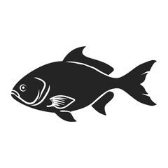 Obraz premium Fish silhouette illustration black white vector