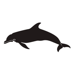 Naklejka premium Dolphin silhouette simple minimalist creature vector