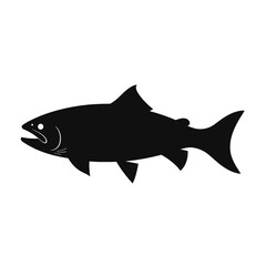 Obraz premium Trout fish silhouette illustration animal simple vector