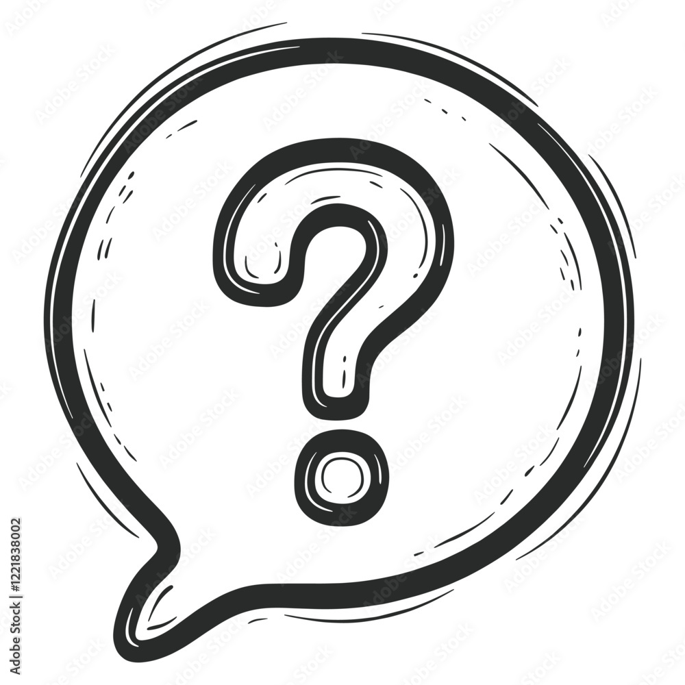 Poster speech bubble with question mark icon question symbol style vector