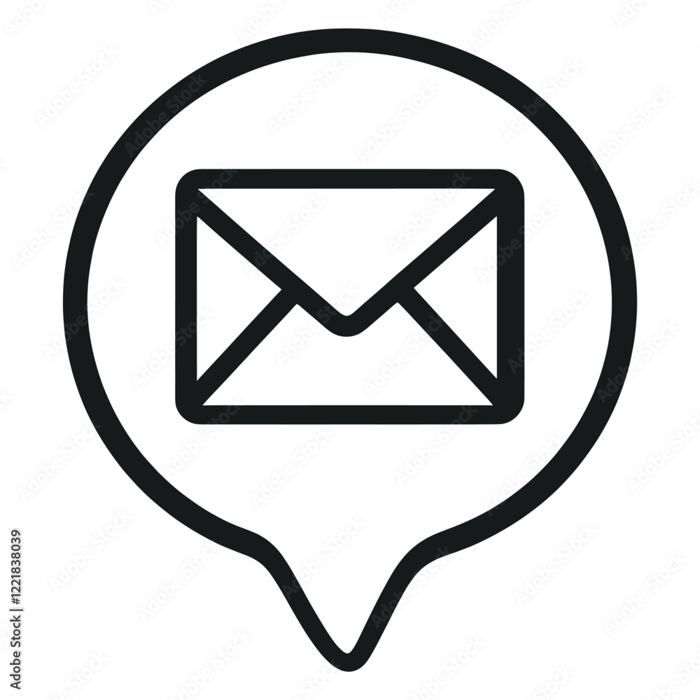 Poster speech bubble with mail sign icon symbol correspondence communication vector