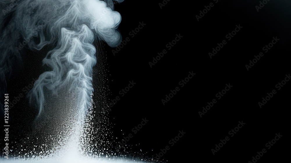 Poster dynamic smoke patterns creating an ethereal effect on a dark background, ideal for artistic and desi