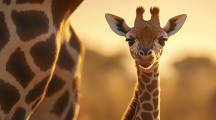 Obraz premium A Close-up of a Baby Giraffe