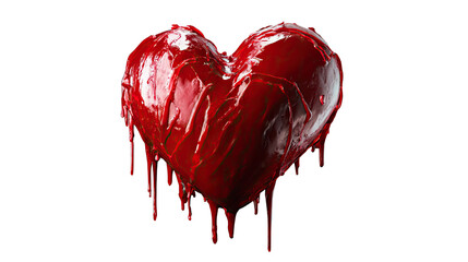 Melting Heart: A visceral image of a heart rendered in dripping, melting red, evoking themes of heartbreak, loss, or intense passion. The highly textured surface adds to the dramatic effect.