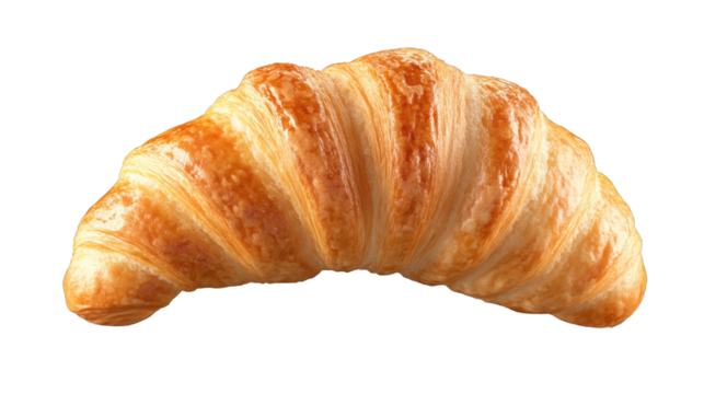 Golden Croissant: A perfectly baked croissant, golden brown and flaky, with a delicate, buttery aroma. This close-up shot captures the alluring texture of this classic French pastry. 