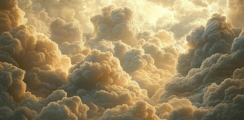 Golden Cloudscape A Heavenly View From Above