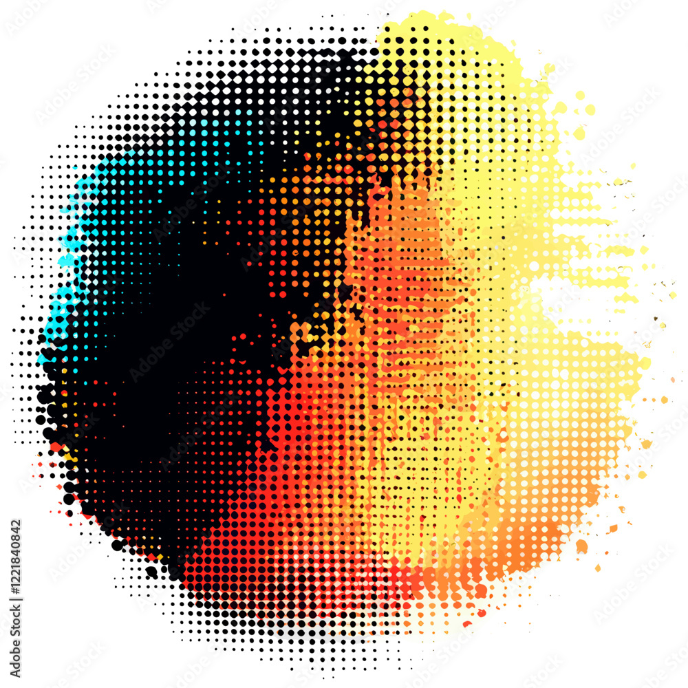 Poster dot display graphics pie chart illustration modern artistic vector