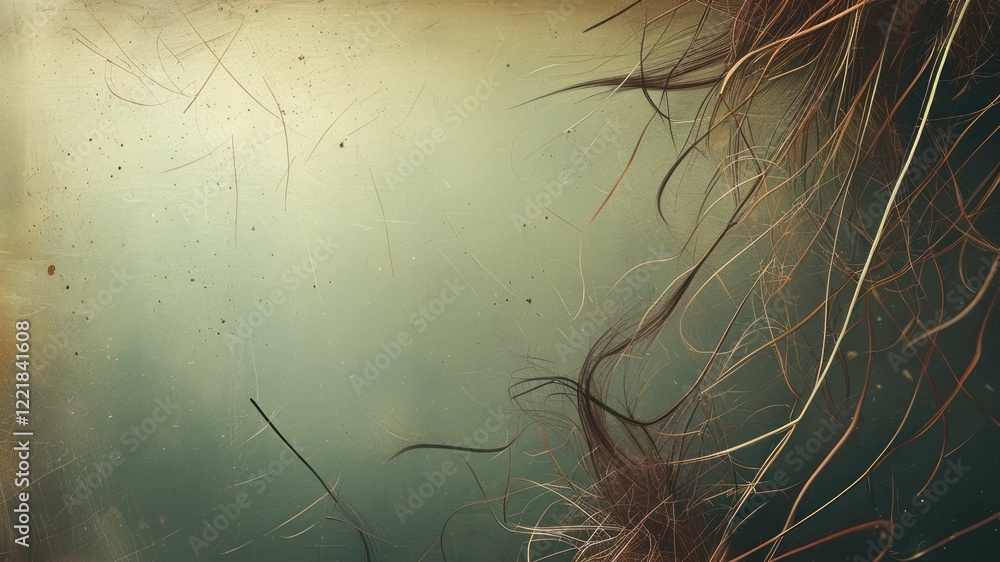 Poster abstract close up of flowing hair strands creating a serene and elegant background with soft texture