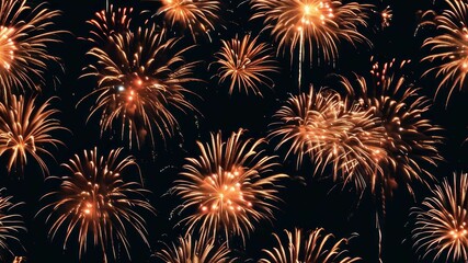 Naklejka premium Colorful fireworks light up night sky, creating festive atmosphere for celebrations and events