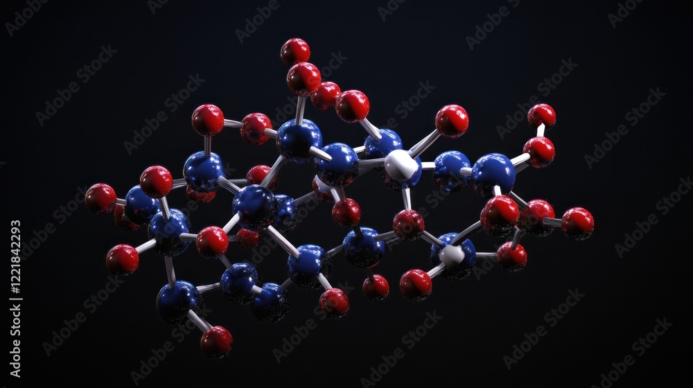 Poster complex molecular structure: a 3d rendering of a molecule