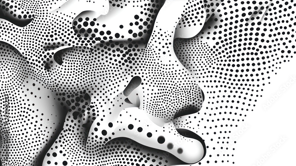 Poster abstract dots forming shapes creating a modern background for web, print, or graphic design