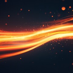 Obraz premium Abstract Fiery Wave: A Digital Art of Glowing Energy