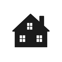 Obraz premium a black house with white windows.