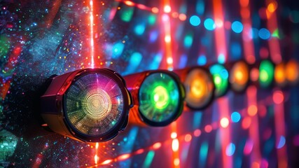 Vibrant display of colorful lights creating an energetic atmosphere for parties or events