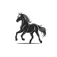 Obraz premium a black horse with long mane