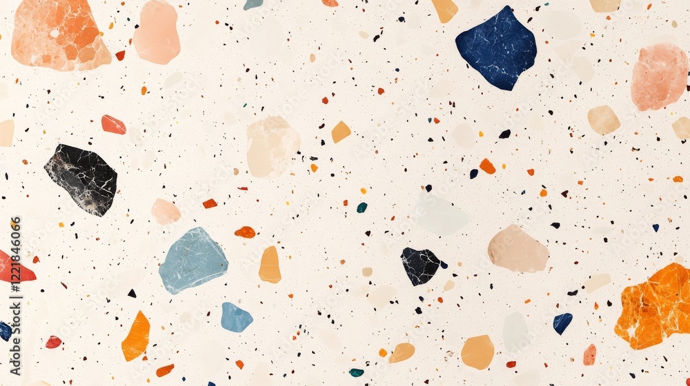 Poster abstract terrazzo pattern colorful stone design