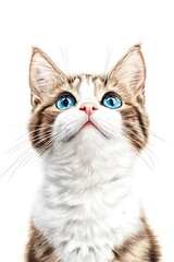Beautiful Cat Portrait with Striking Blue Eyes