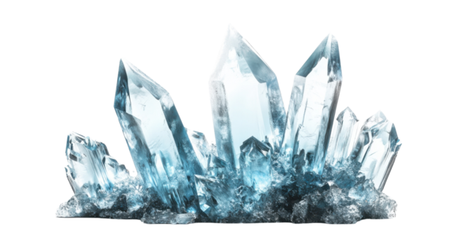 Liquid crystal caverns frozen on transparent background