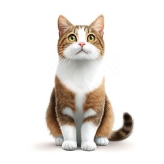 Obraz premium Adorable Cat Looking Up with Curious Expression