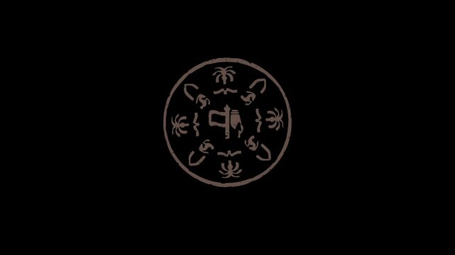 Saudi Arabia Foundation Day Symbol Logo Animation Reveal with Luma Matte for Alpha