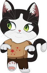 Zombie cat walking dead halloween costume vector
