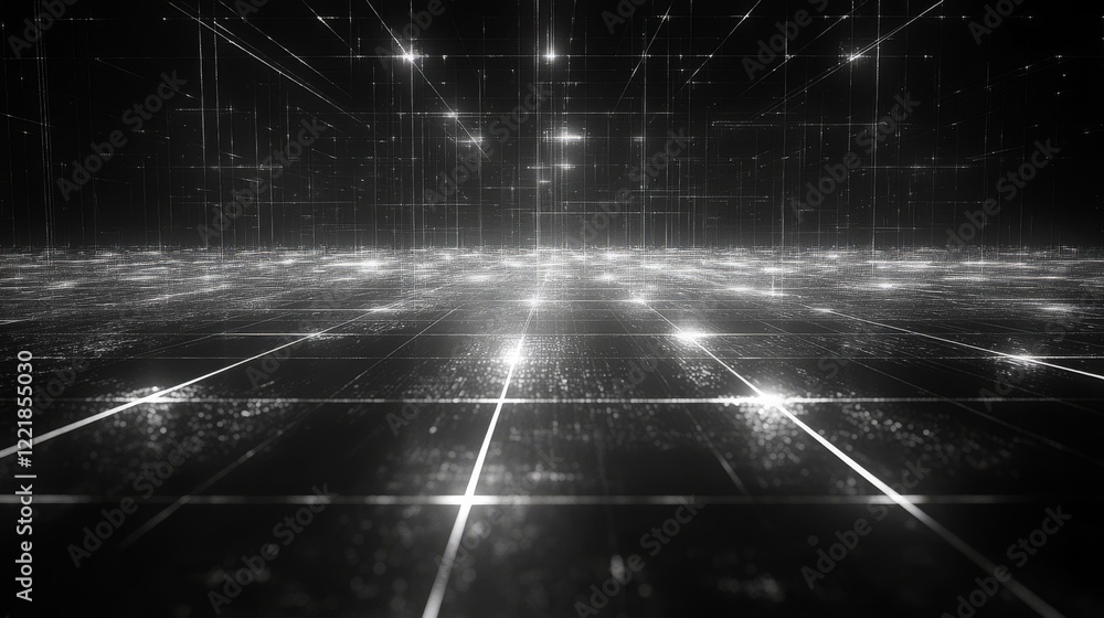 Poster abstract digital grid lightscape network data