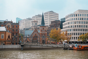 Naklejka premium Shanghai Union Church, is a former Protestant church in Shanghai, built in Gothic style in 1886. landmark and popular for tourist attractions in Shanghai, China
