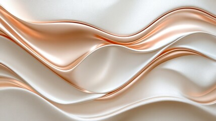 Obraz premium Elegant rose gold and cream fabric waves design