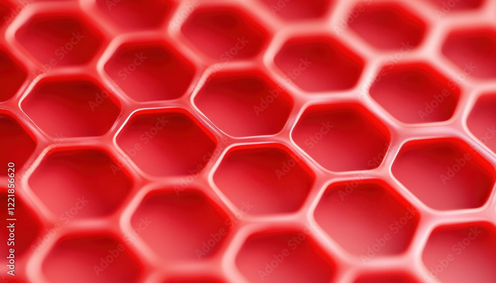 Aufkleber close up of red hexagonal pattern, showcasing modern and abstract design. geometric shapes create vi