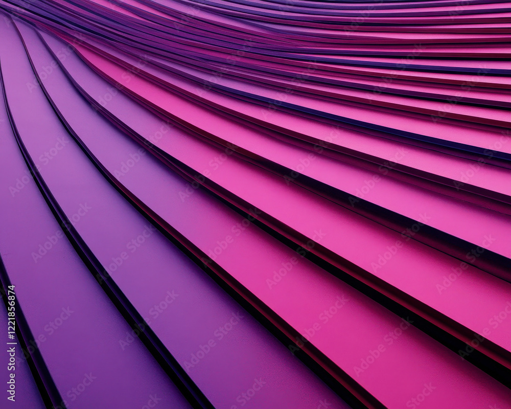 Poster dynamic wave pattern in vibrant shades of purple and pink, showcasing smooth lines and curves that c