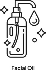 Facial Oil Skin Care Product Vector Icon