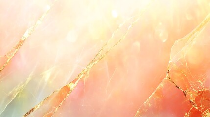 Abstract Gold Veins on Peach Marble Background