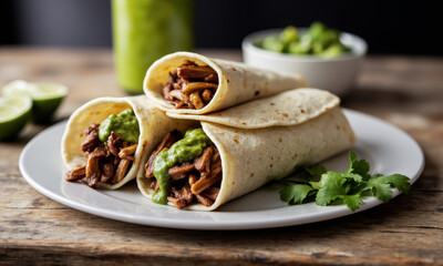 Pork Carnitas Burritos with Salsa Verde