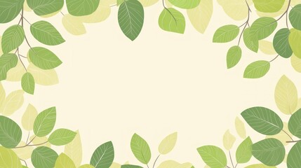 Green Leaves Frame Natural Background Design