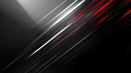 Abstract Red and White Diagonal Lines on Black Background