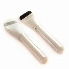 brocha, aislada, beldad, lápiz labial, maquillaje, blanco, cosmeticas, cosmeticas, maquillaje,...