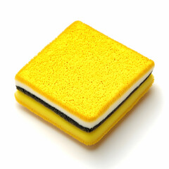 Square yellow licorice candy, studio shot, white background, food photography, for packaging