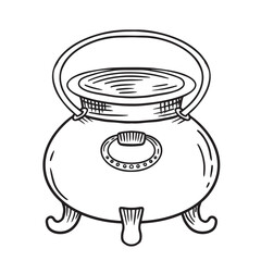 A Vintage Cauldron depicted in a beautiful Line Art Style, showcasing its timeless charm