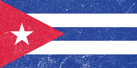 Grungy Cuban Flag Design. Distressed representation of the Cuban flag.