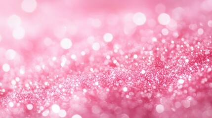 Shimmering Pink Glitter Background with Soft Bokeh Effects
