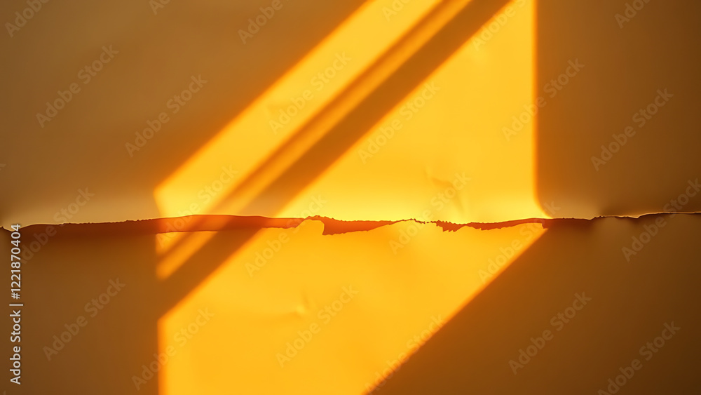 Aufkleber a beam of bright yellow light cuts across a textured surface creating a sharp contrast