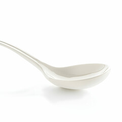White porcelain spoon, isolated on white background, food photography, recipe websites