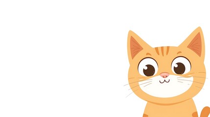 Obraz premium Cute Cartoon Orange Cat with Cheerful Expression