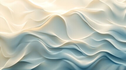 Obraz premium Abstract Wavy Cream And Blue Fabric Texture