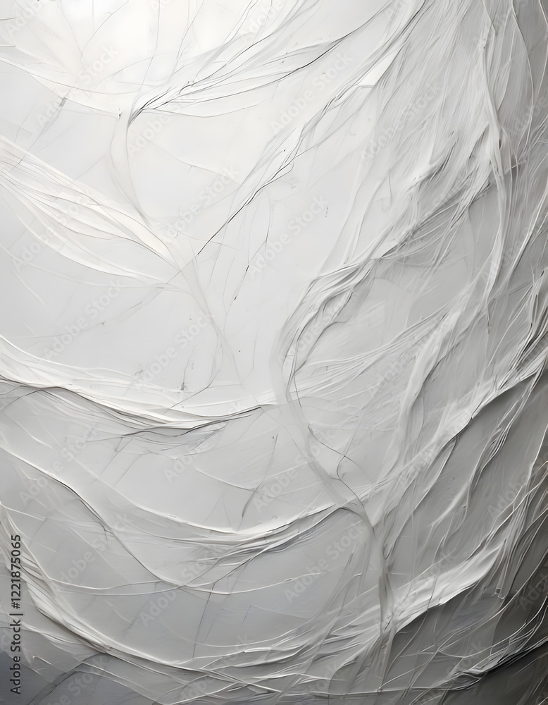Aufkleber flowing white textures with subtle lines and shadows create an abstract and dynamic composition
